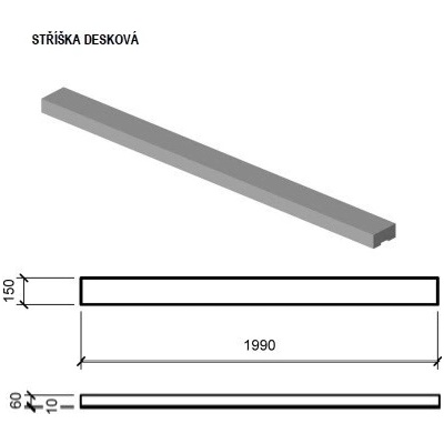 DITON LINIE KAMENE QUICK WALL STONE Stříška desková přírodní 200/15/7cm