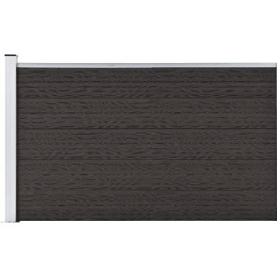 vidaXL Plotový dílec WPC 175 x 105 cm černý