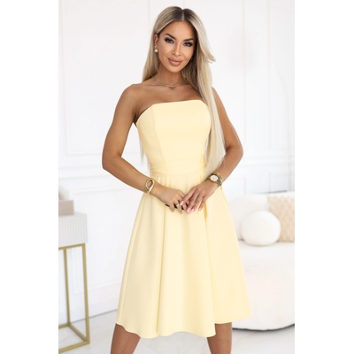 Numoco Елегантна рокля без презрамки в жълт цвят 641-3nmc-2804 - Жълт, размер s