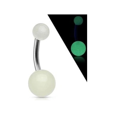 Šperky4U fosforeskující piercing do pupíku titan TIT1003-W