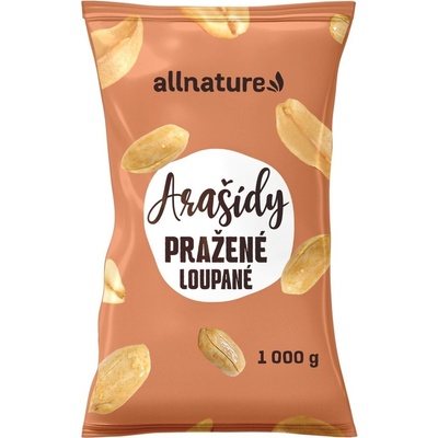 Allnature arašídy loupané pražené nesolené 1 kg