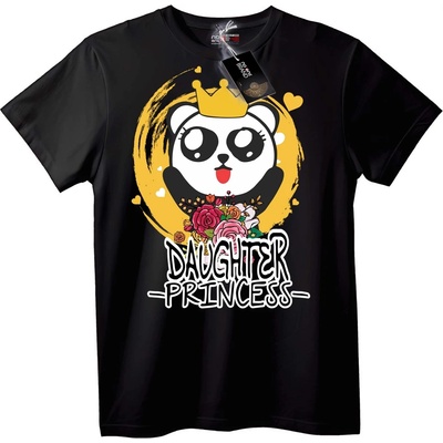 NOONEBRAND Тениска Панда Принцеса Дъщеря - 5XL, Black