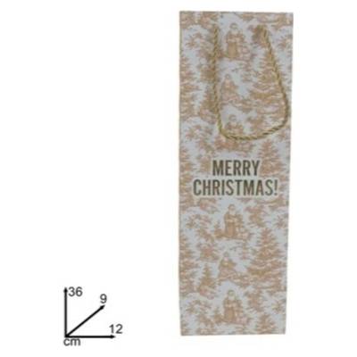 Due Esse Darčeková taška Merry Christmas na fľašu 36x12x9 cm