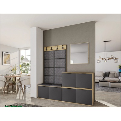 ИРИМ Модулно портманто Сити 4086 графит / дъб артизан