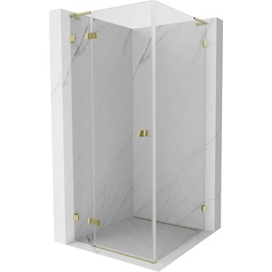 Mexen Lunar L душ кабина плъзгаща лява 80 x 80 см, прозрачна, златна - 834L-080-080-50-00-L (834L-080-080-50-00-L)