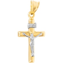 Argento zlatý prívesok krížik s Ježišom 8A074