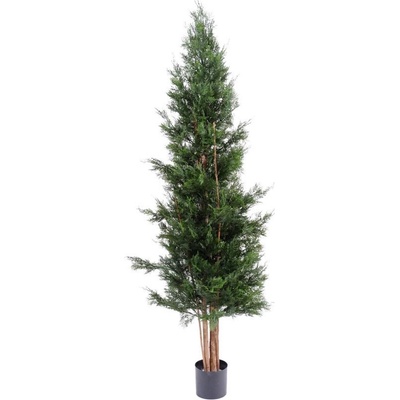Umělý strom Cypřiš tmavý s dřevěnými kmeny, 180cm