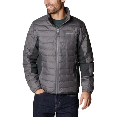 Columbia pánska bunda Powder Lite Hybrid jacket City Grey Shar šedá