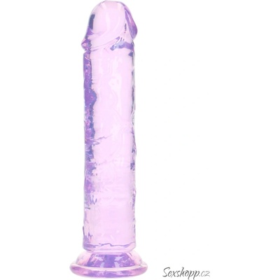 RealRock Crystal Clear Realistic 8″ fialové dildo s prísavkou 22 x 4 cm