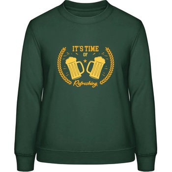 AWDis Sweat mikina Pivný motív It's Time of Refreshing fľašková zelená