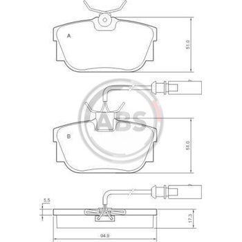 A.B.S. Sada brzdových platničiek kotúčovej brzdy 37142