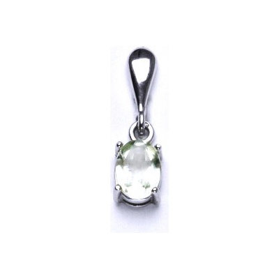 Čištín Stříbrný přívěsek přírodní kámen green ametyst P 1246 22