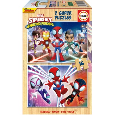Educa Dřevěné Spidey & his Amazing Friends 2 x 16 dílků