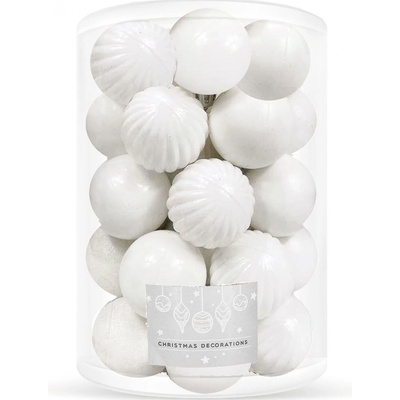 SPRINGOS Vánoční baňky bílé mix 6cm sada 20ks CA0142-XG