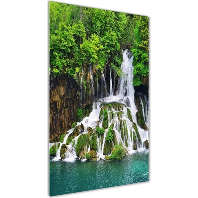 Vertikálny foto obraz sklenený Vodopád v lese 50x100 cm