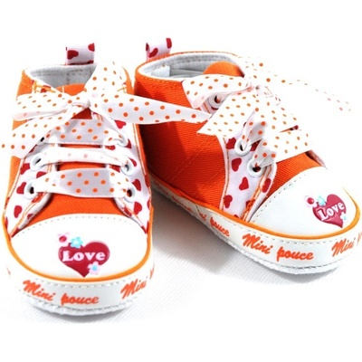 Kojenecké papučky love Oranžová