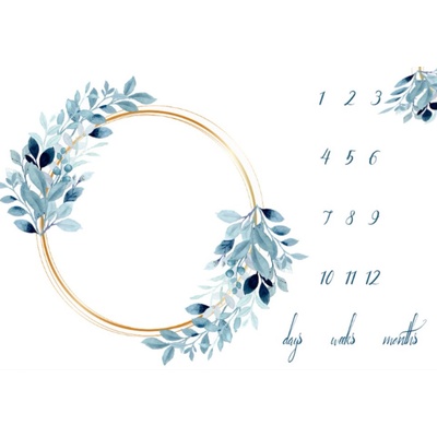 Milestone Декоративно одеяло за снимки Milestone - Венец, 75 х 100 cm, синьо (101124)