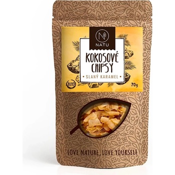 NATU Kokosové chipsy BIO slaný karamel 70 g