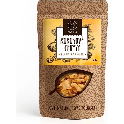 NATU Kokosové chipsy BIO slaný karamel 70 g