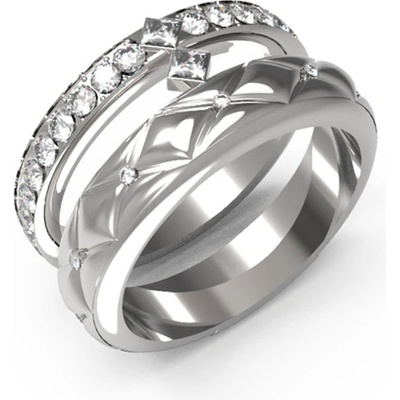 Guess Oceľový prsteň s kryštálmi Stylish JUBR04586JWRH