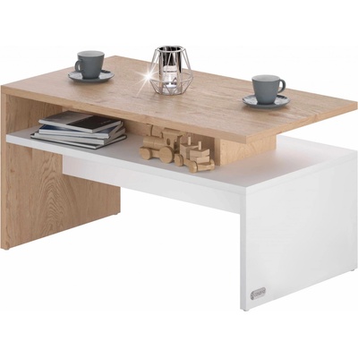 Casaria 109567 SACRAMENTO 50 x 47 x 92 cm bílá / hnědá – Zboží Dáma