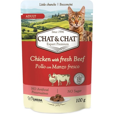 Chat & Chat Adult Cat Chicken with Beef 100 g