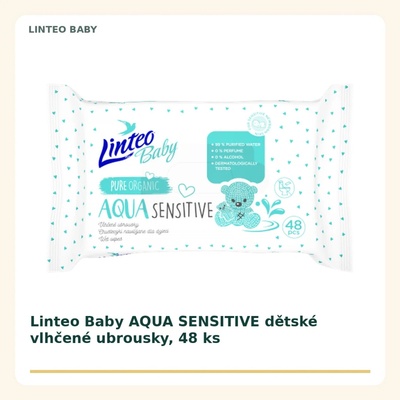 LINTEO Vlhčené ubrousky Baby AQUA Sensitive 20 x 48 ks