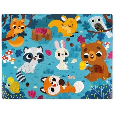 Janod - Пъзел за осезание - Горски животни - 20 части (J02685)