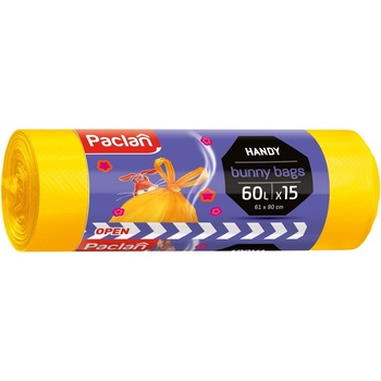 Paclan Ароматизирани торби за отпадъци Paclan - Bunny, 60 l, 15 броя, жълти (HGFP184)