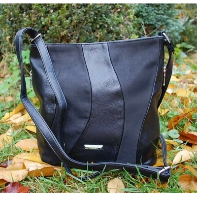 Kabelka crossbody strieborné kovanie čierna