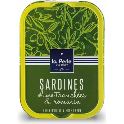 La Perle Des Sieux Sardinky s kúskami olív a rozmarínom 115 g