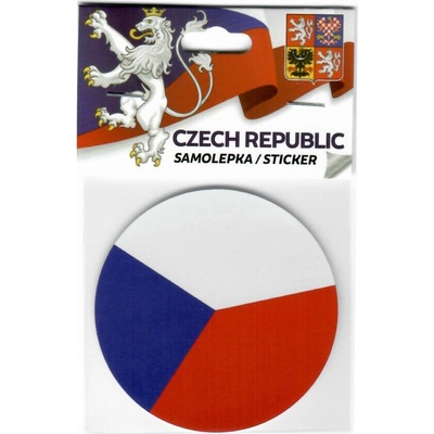 Samolepka s kruhovou vlajkou Českej republiky (ČR) 6 cm - farebná