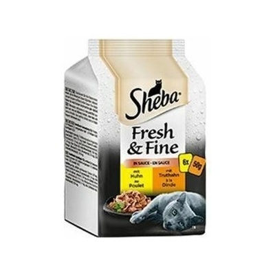 Sheba Fresh&Fine kuracie a hovädzie mäso 6 x 50 g