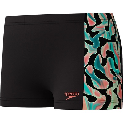 Speedo Digital Allover Panel Aquashort Black Green Red