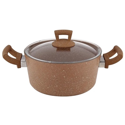 Haschever HR-GRANITE-КАФЯВО-Тенджера Ø22х10.5cm 4L ДЪЛБОКА (ETTCKK0422001) (0189310)