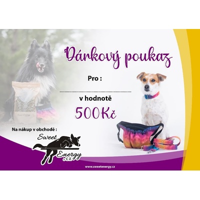 Sweet Energy.cz Dárkový poukaz Hodnota poukazu: 500,-