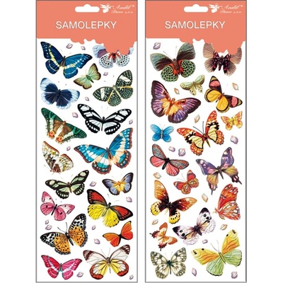 ANDĚL Samolepky motýli 30x12 cm s glitry