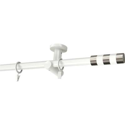 KovovégarnýžeCZ Stropní garnýž Imperial modern 19 mm bílá lesklá Jednořadá 180 cm Bez kroužků