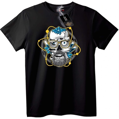 NOONEBRAND Тениска Череп с Кристална Корона - XL, Black