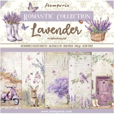 Stamperia Sada oboustranných papírů 20 × 20cm Levandule (10ks)