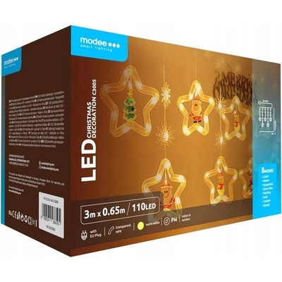 Vianočné hviezdičkové svetielka Modee 3m teplá farba 110LED ML-C3005