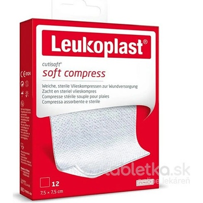 LEUKOPLAST krytie na rany, z netkanej textílie, sterilné, 7,5 x 7,5 cm 12 ks