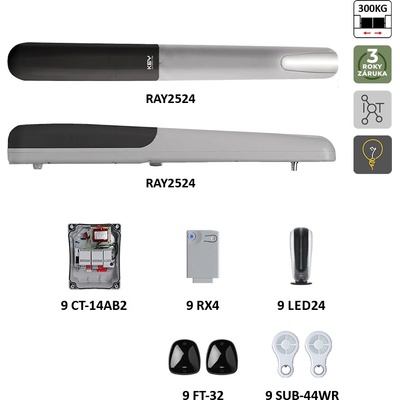 900KRAY2524ER RAYKIT pre dvojkrídlovú bránu do 2,5 m/krídlo