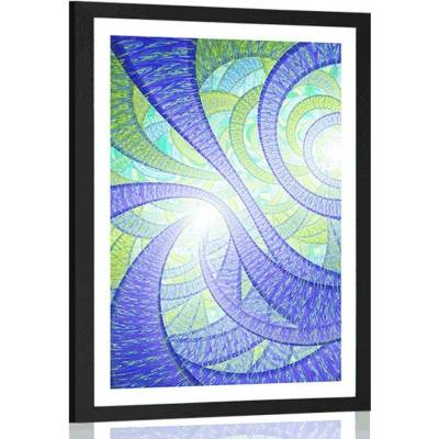 Plakát s paspartou fraktální abstrakce - 20x30 silver