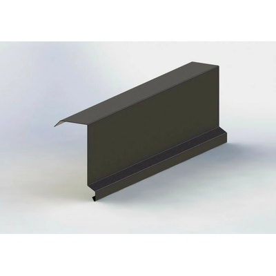 Závětrná lišta horní s okapnicí r.š.200mm pozink Lakovaná RAL 8019 šedohnědá dl.2m