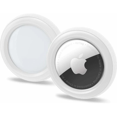 Spigen Комплект от 2 броя силиконови кейса със залепващо се фолио за Apple AirTag - Spigen Silicone Fit AirTag Case 2 Pack (бял) (AHP03071)