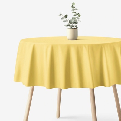 Goldea kulatý ubrus bavlněné plátno žlutý Ø 150 cm