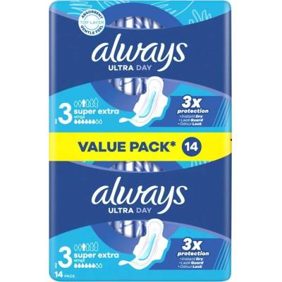 Always Дамски превръзки с крилца Always Ultra - Night Duo, 14 броя