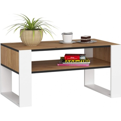Ak furniture Domi dub remeselný zlatý / biely