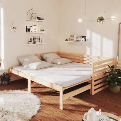 vidaXL 3083669 Výsuvná denní postel masivní borové dřevo / barva Šedá